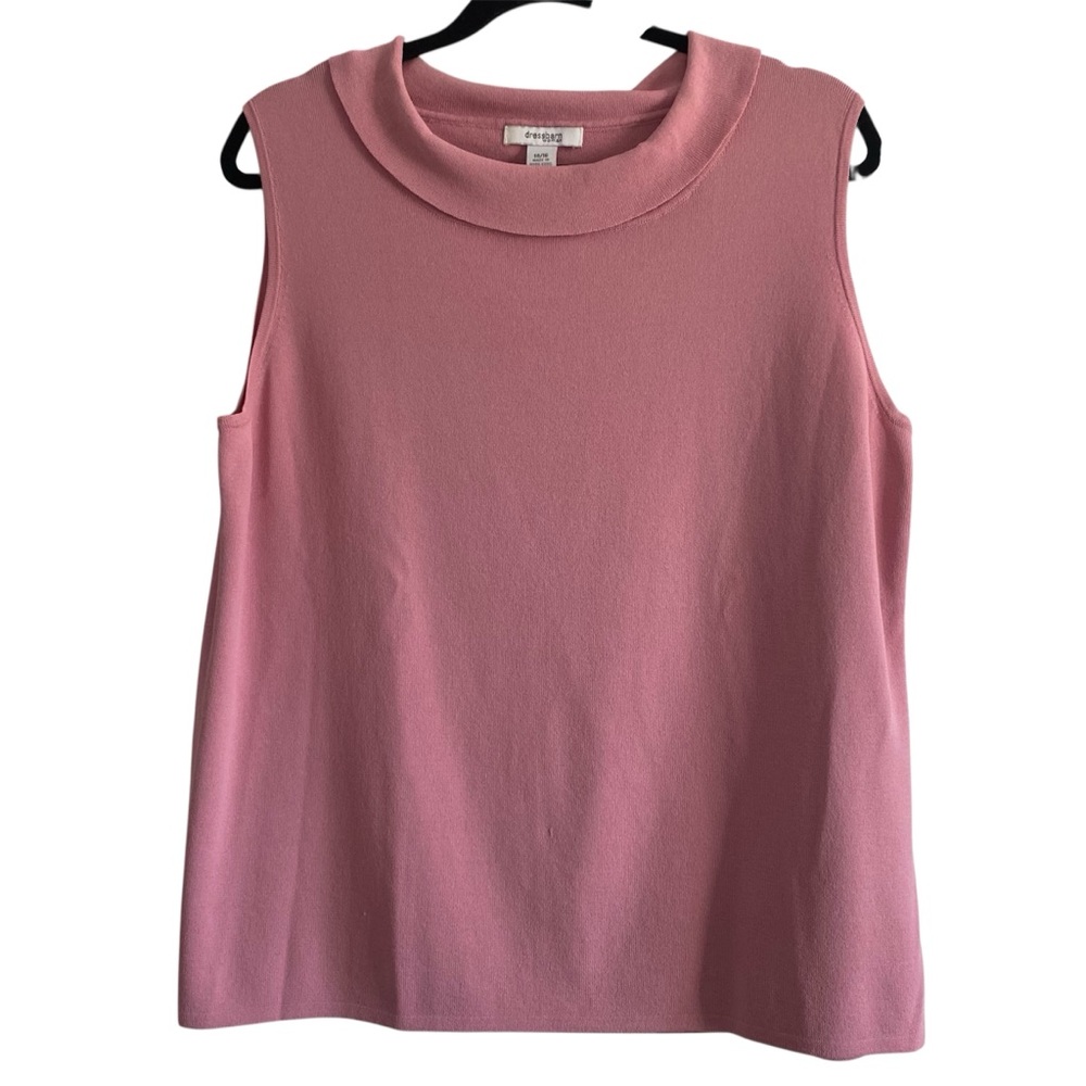 Dressbarn Sleeveless Knit Top Dusty Rose Pink Size 14 16 Lightweight Sweater